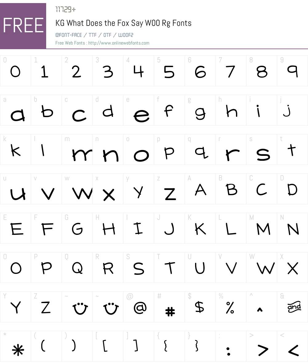 KGWhatDoestheFoxSayW00-Rg Font Screenshots