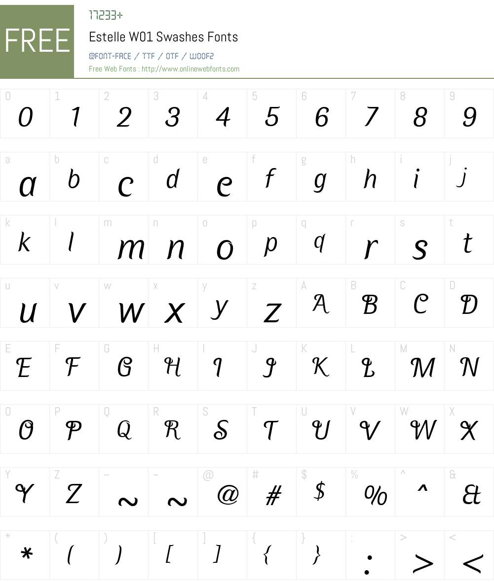 EstelleW01-Swashes Font Screenshots