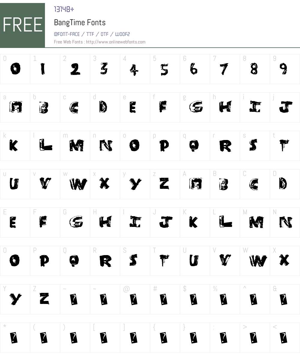 BangTime Font Screenshots