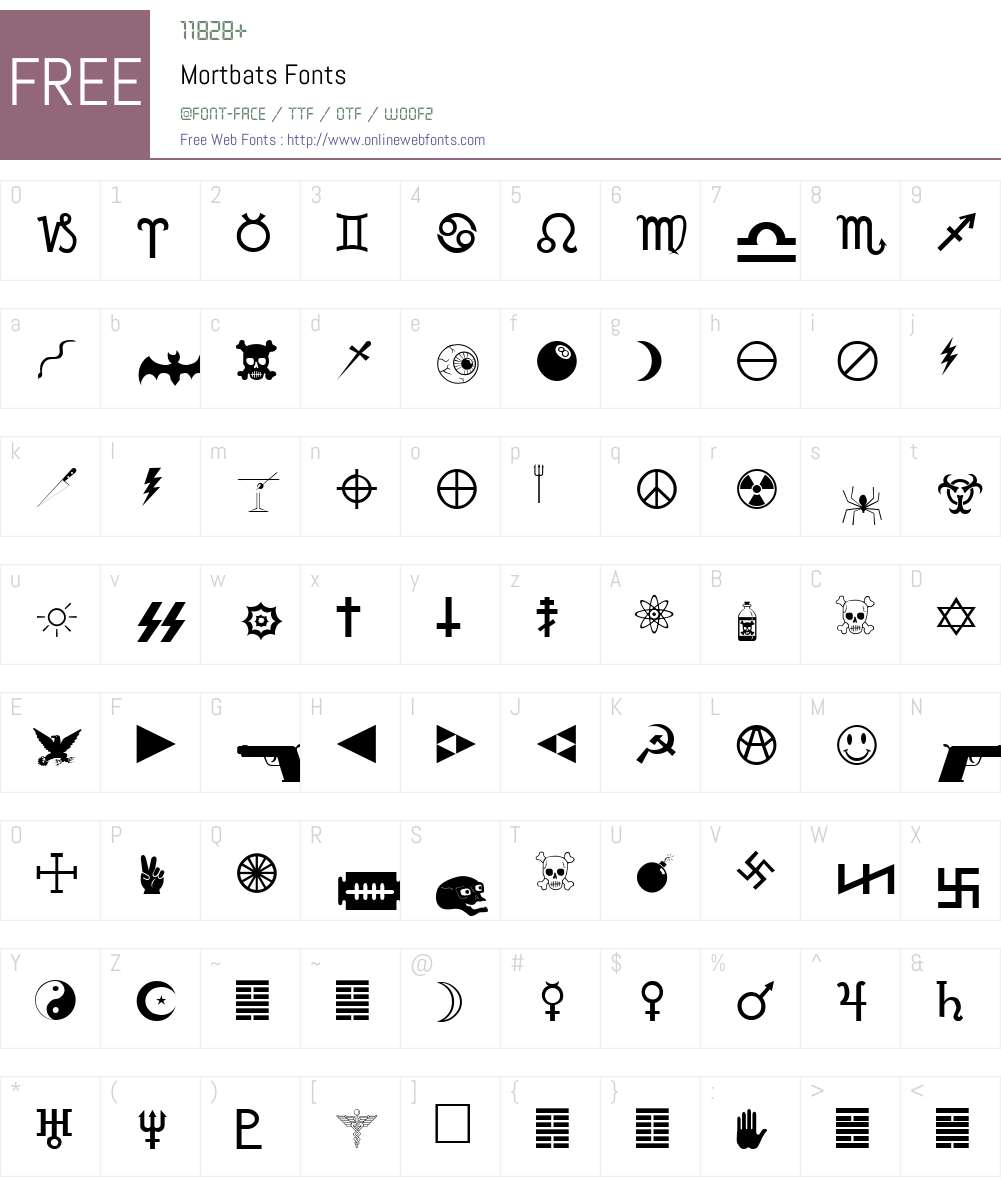 Mortbats Font Screenshots