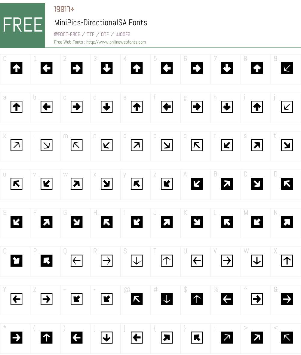 MiniPics Font Screenshots