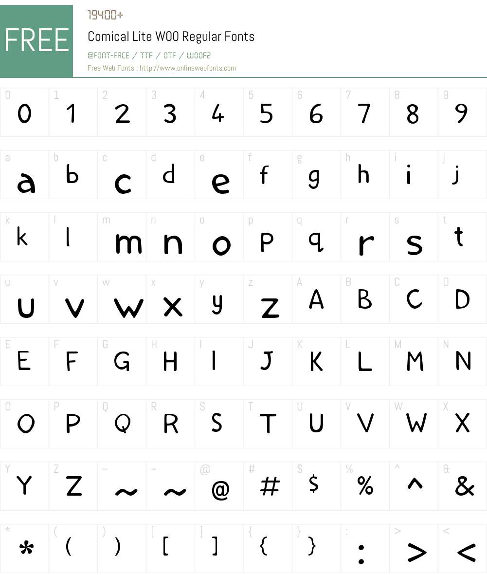 ComicalLiteW00-Regular Font Screenshots