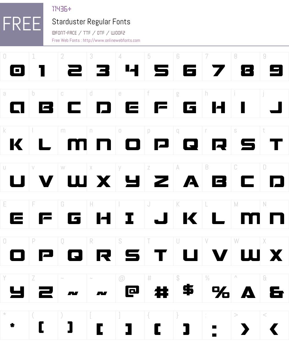 Starduster Font Screenshots