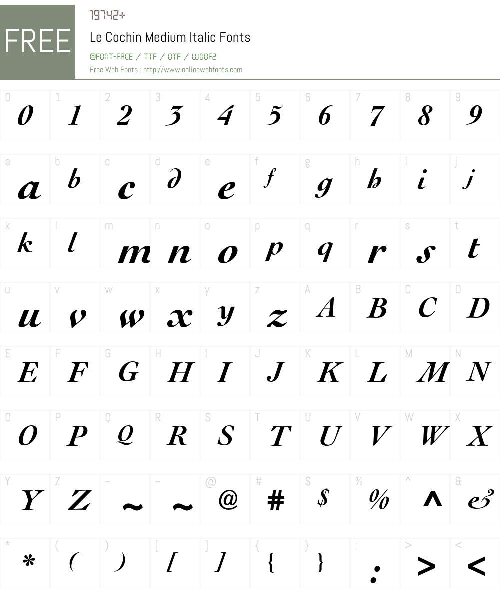Le Cochin BQ Font Screenshots