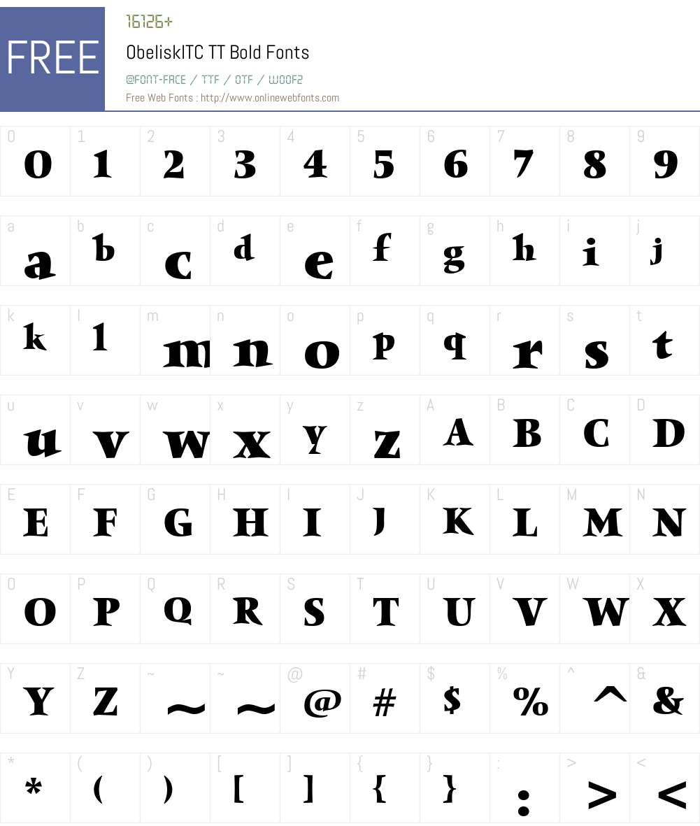 ObeliskITC TT Font Screenshots