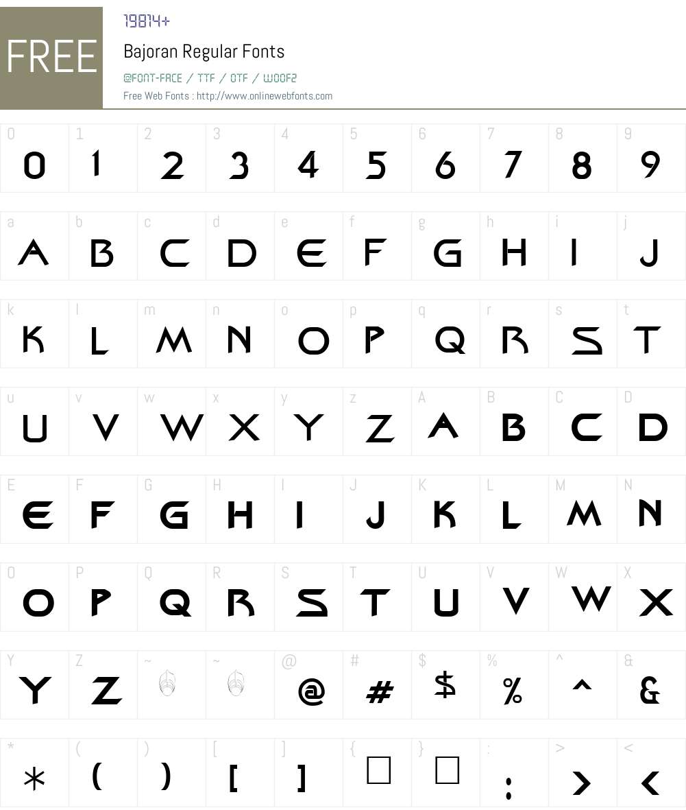 Bajoran Font Screenshots