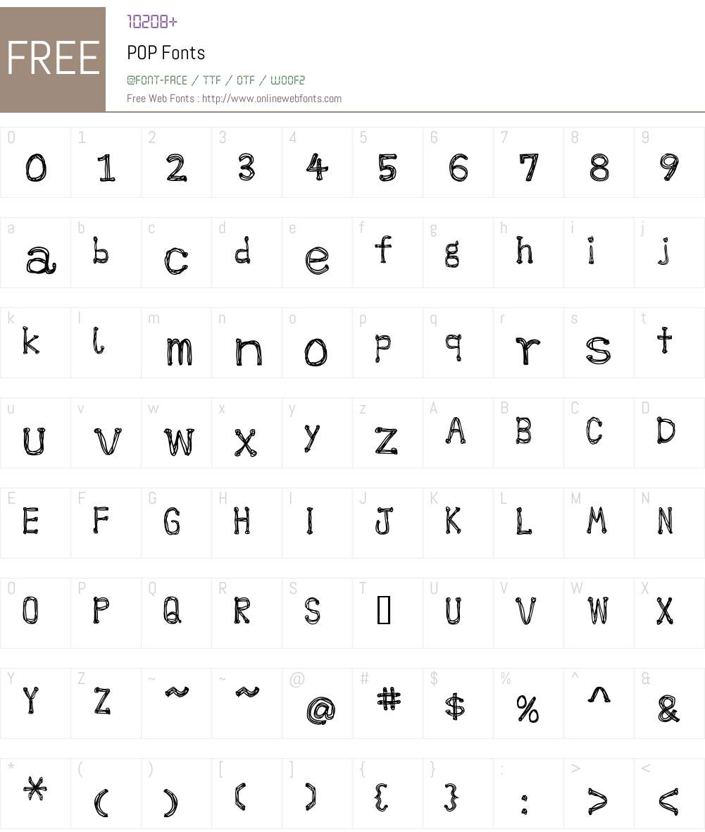 POP Font Screenshots
