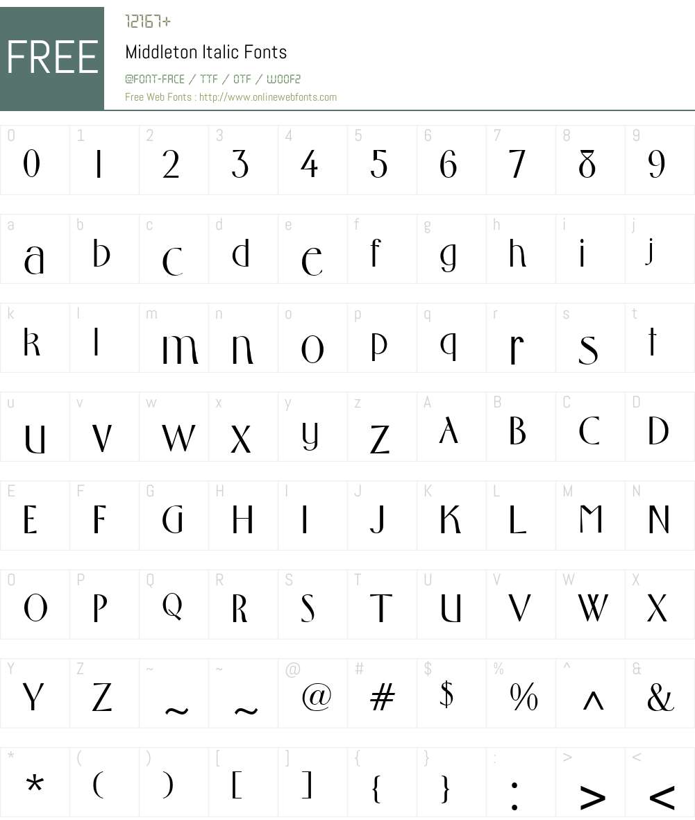Middleton Font Screenshots