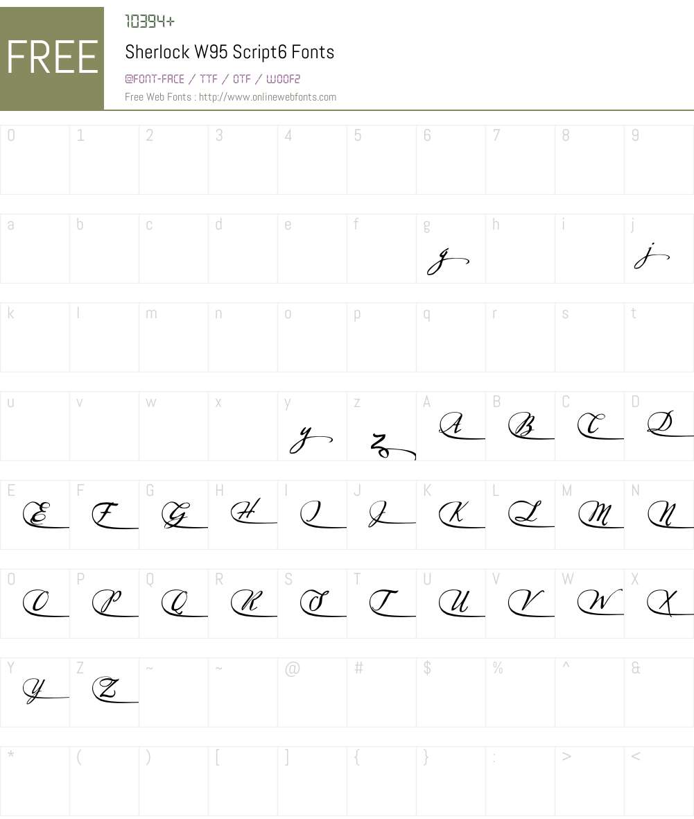 SherlockW95-Script6 Font Screenshots
