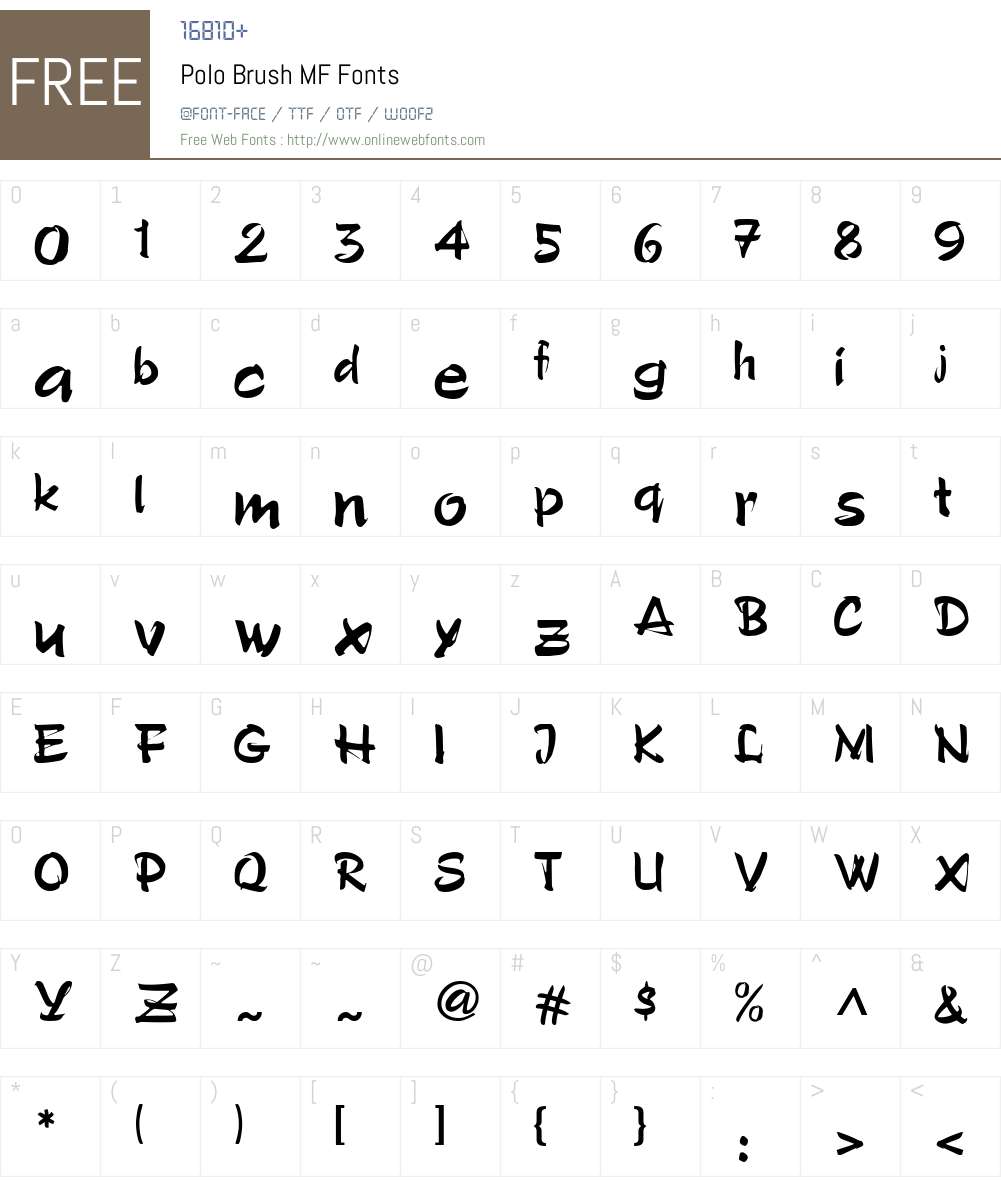 Polo Brush MF Font Screenshots