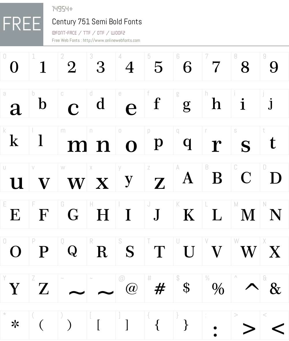 Century 751 Font Screenshots