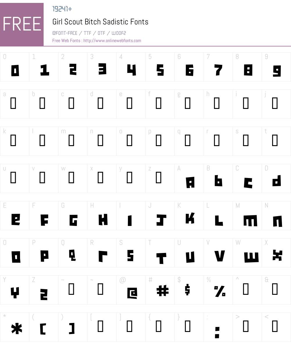 GirlScoutBitch Font Screenshots
