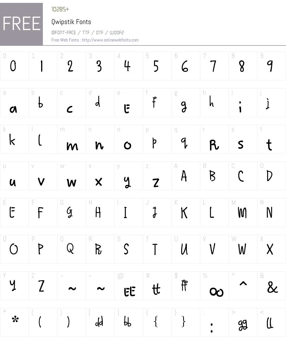 Qwipstik Font Screenshots