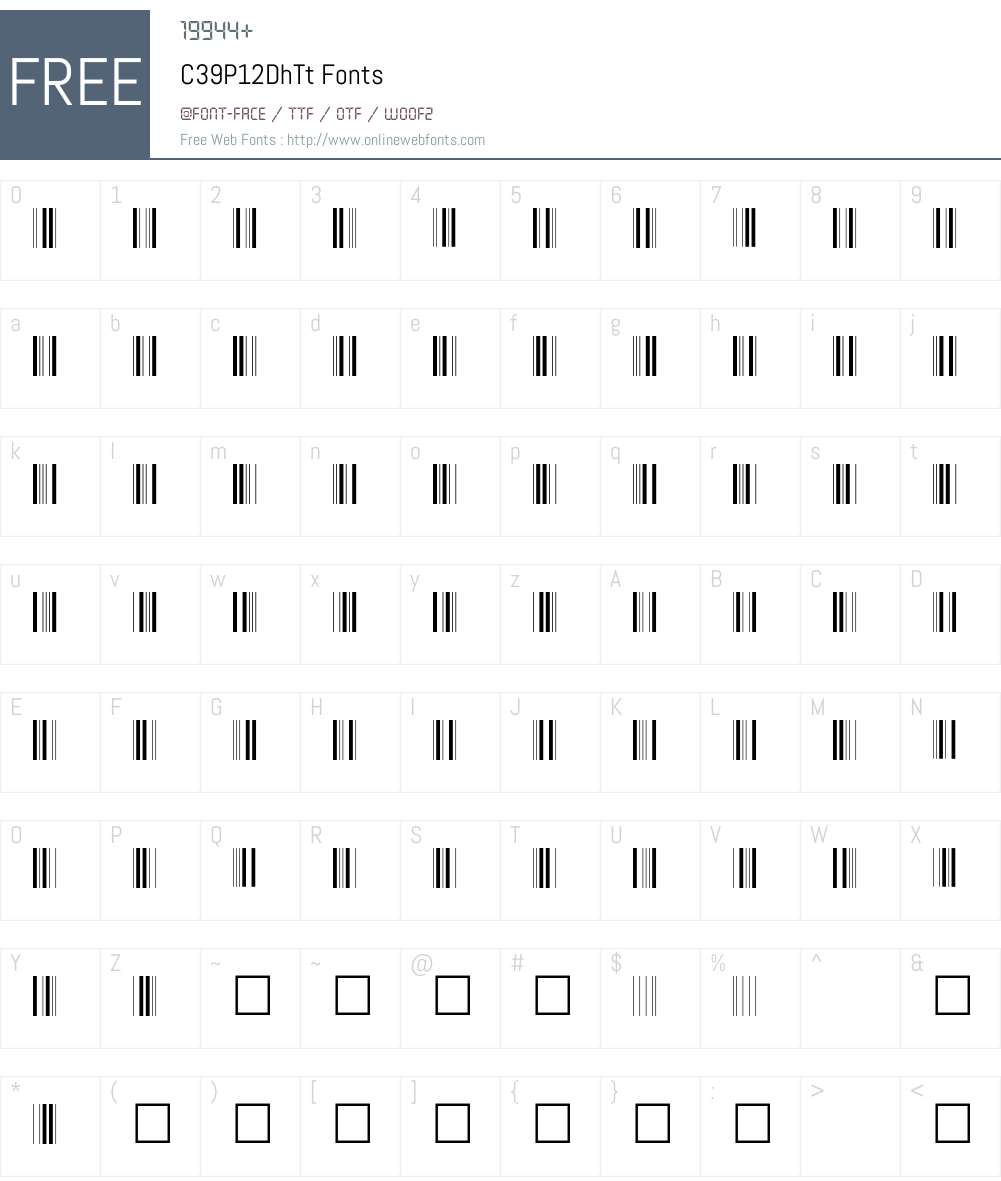 C39P12DhTt Font Screenshots