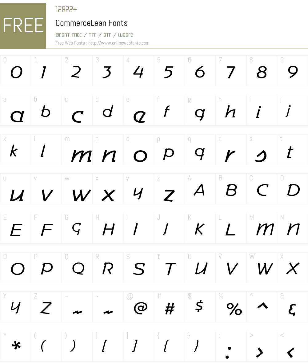 Commerce Font Screenshots