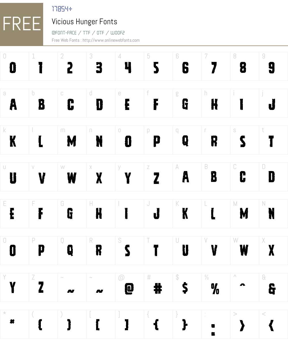 Vicious Hunger Font Screenshots