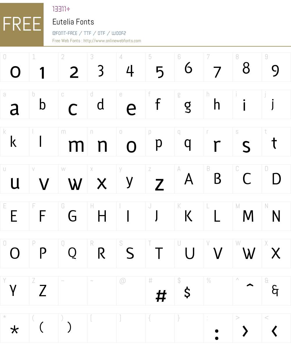 Eutelia Font Screenshots