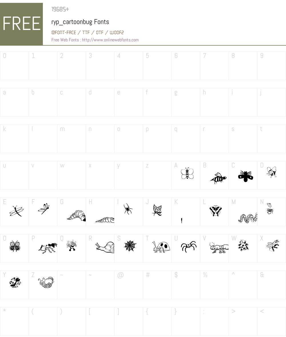 ryp_cartoonbug Font Screenshots