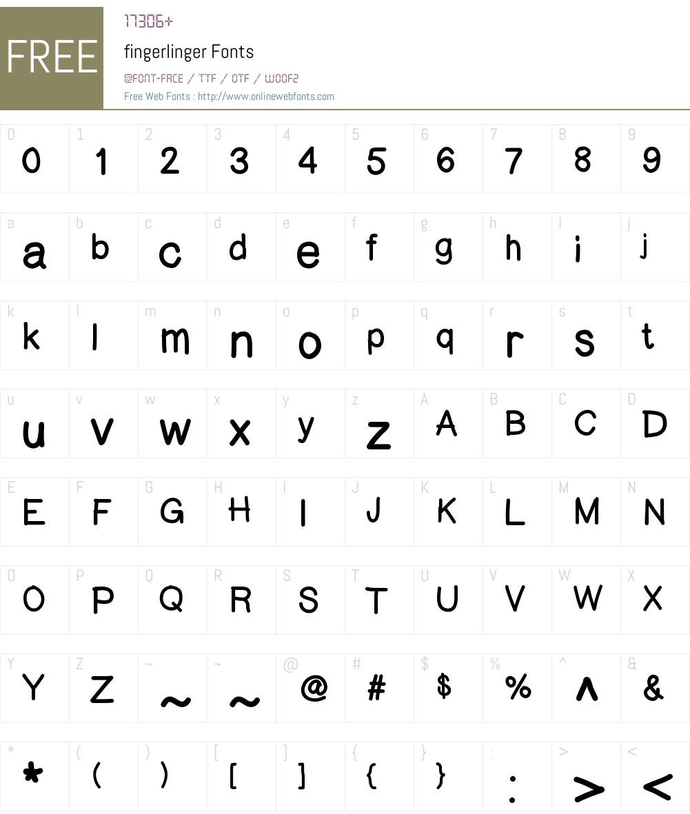 fingerlinger Font Screenshots
