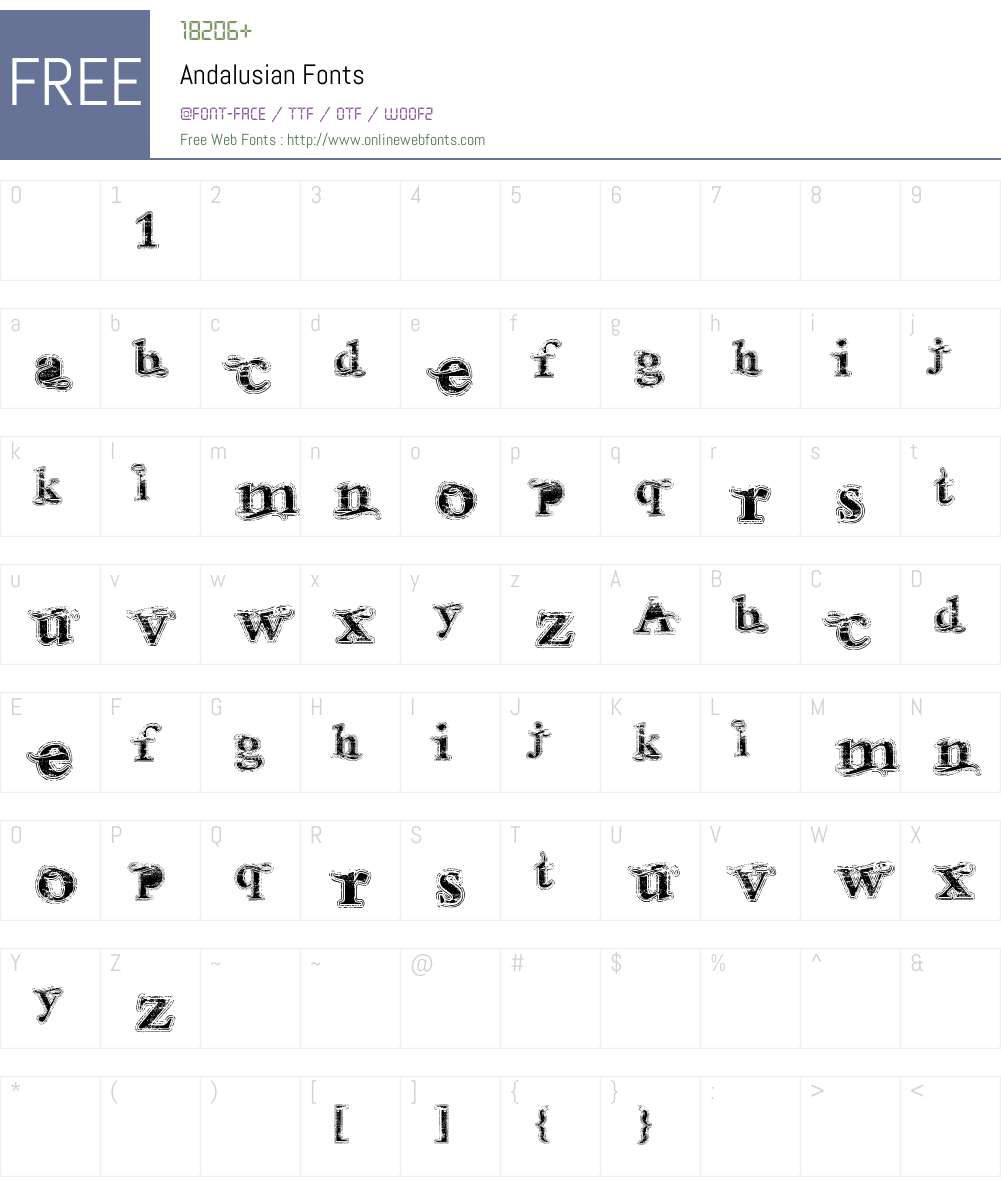 Andalusian Font Screenshots