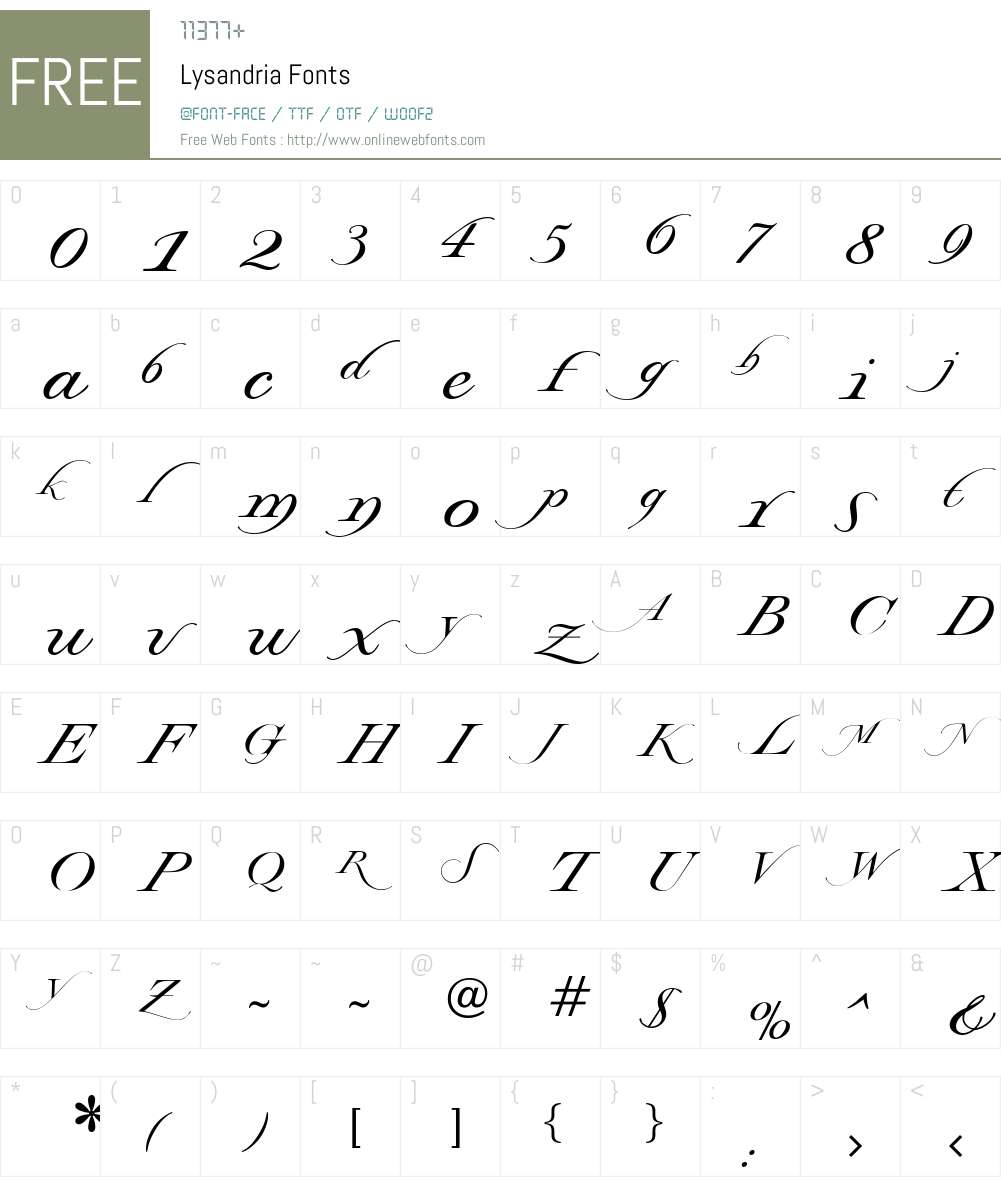 Lysandria Font Screenshots