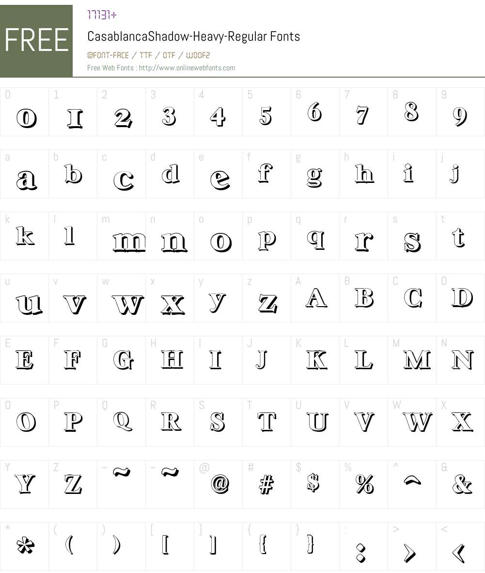 CasablancaShadow-Heavy Font Screenshots