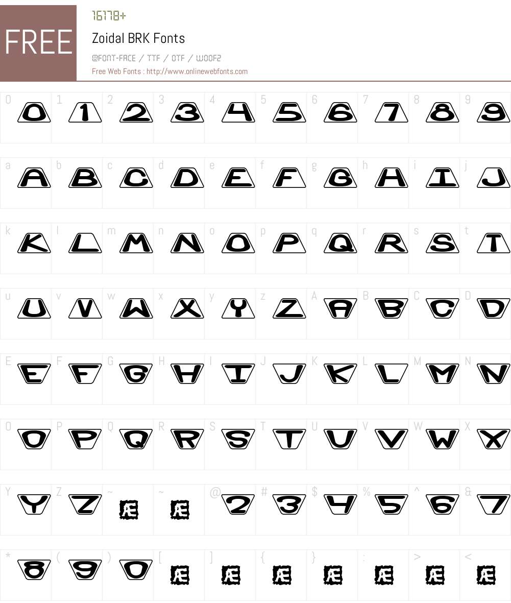 Zoidal BRK Font Screenshots