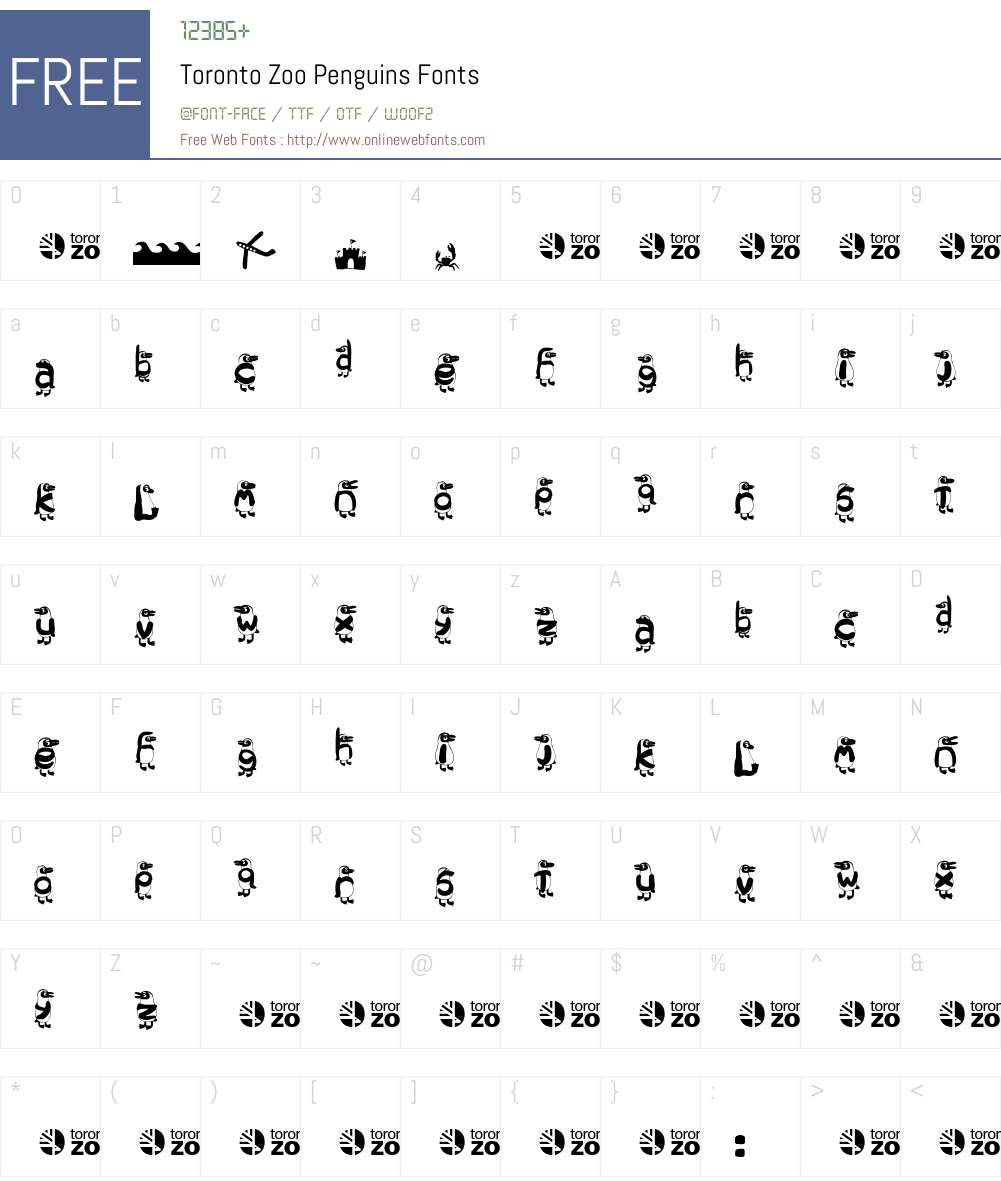 Toronto Zoo Penguins Font Screenshots