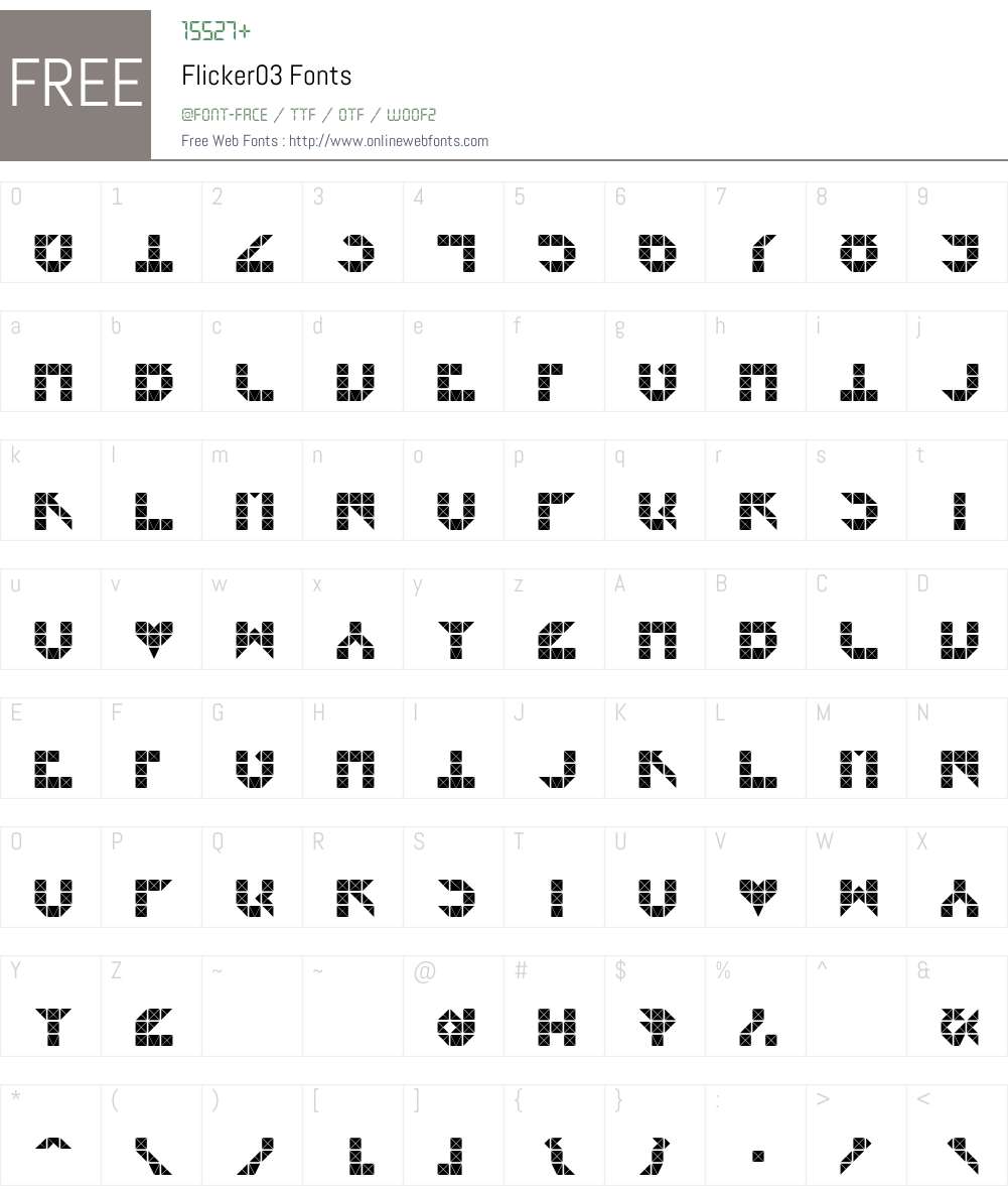 Flicker03 Font Screenshots