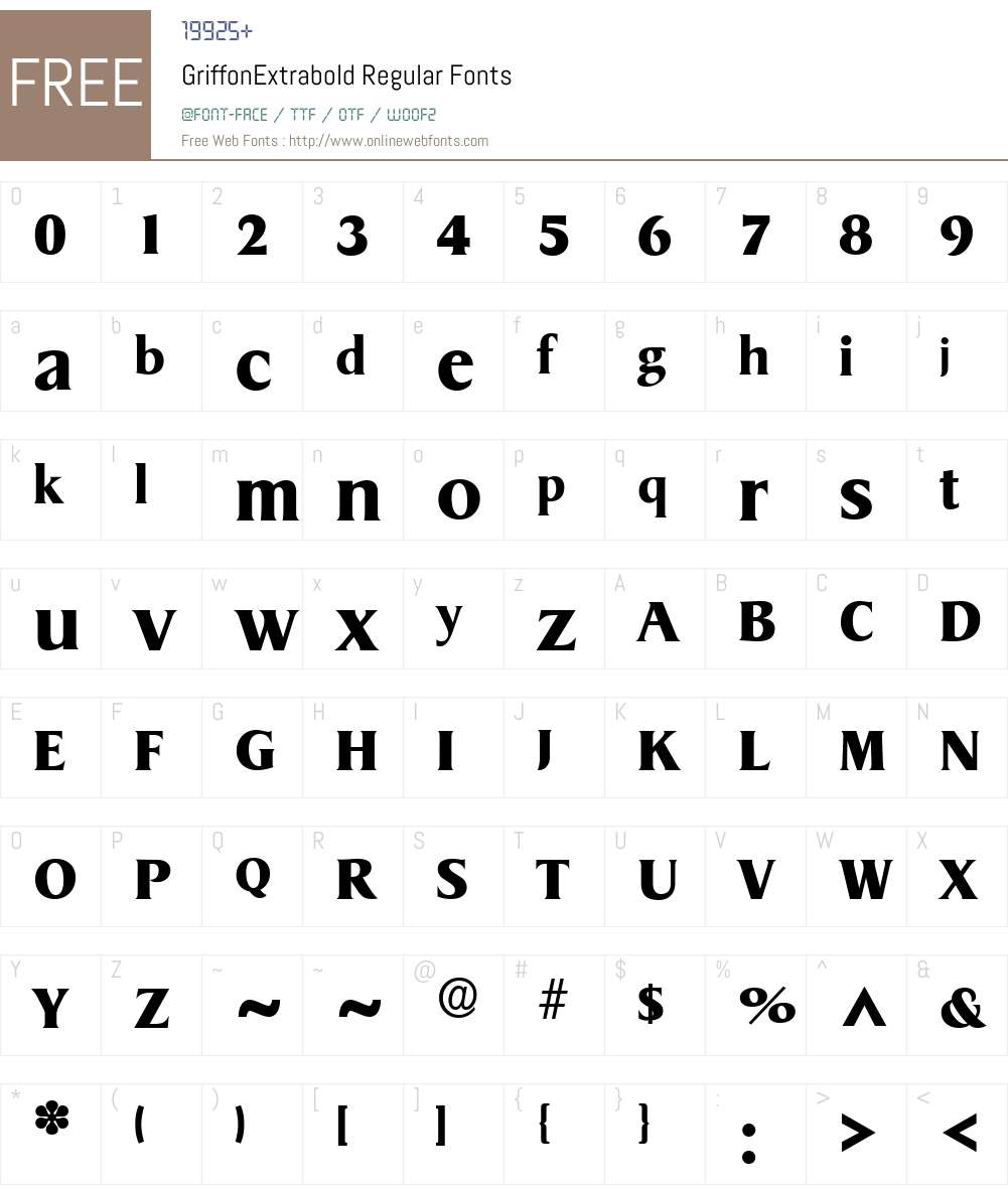 GriffonExtrabold Font Screenshots