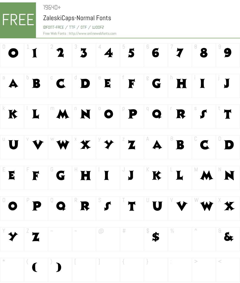 ZaleskiCaps-Normal Font Screenshots