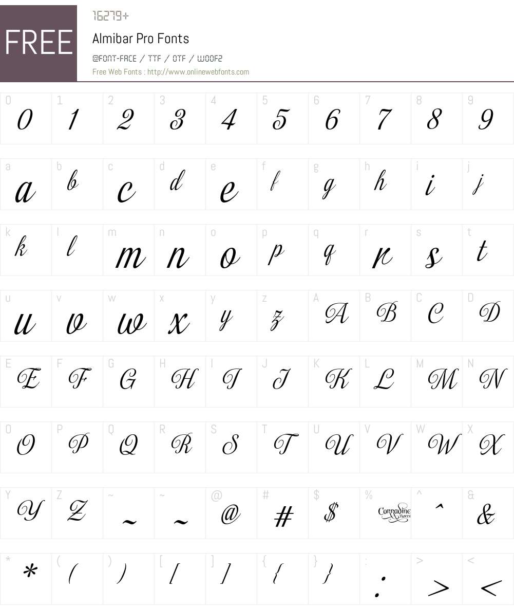 Almibar Pro Font Screenshots