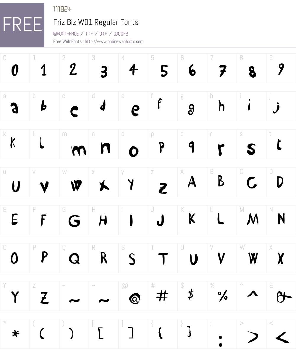 FrizBizW01-Regular Font Screenshots