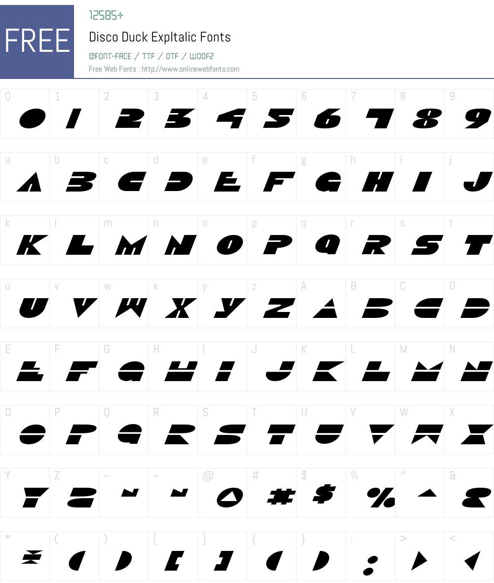 Disco Duck ExpItalic Font Screenshots