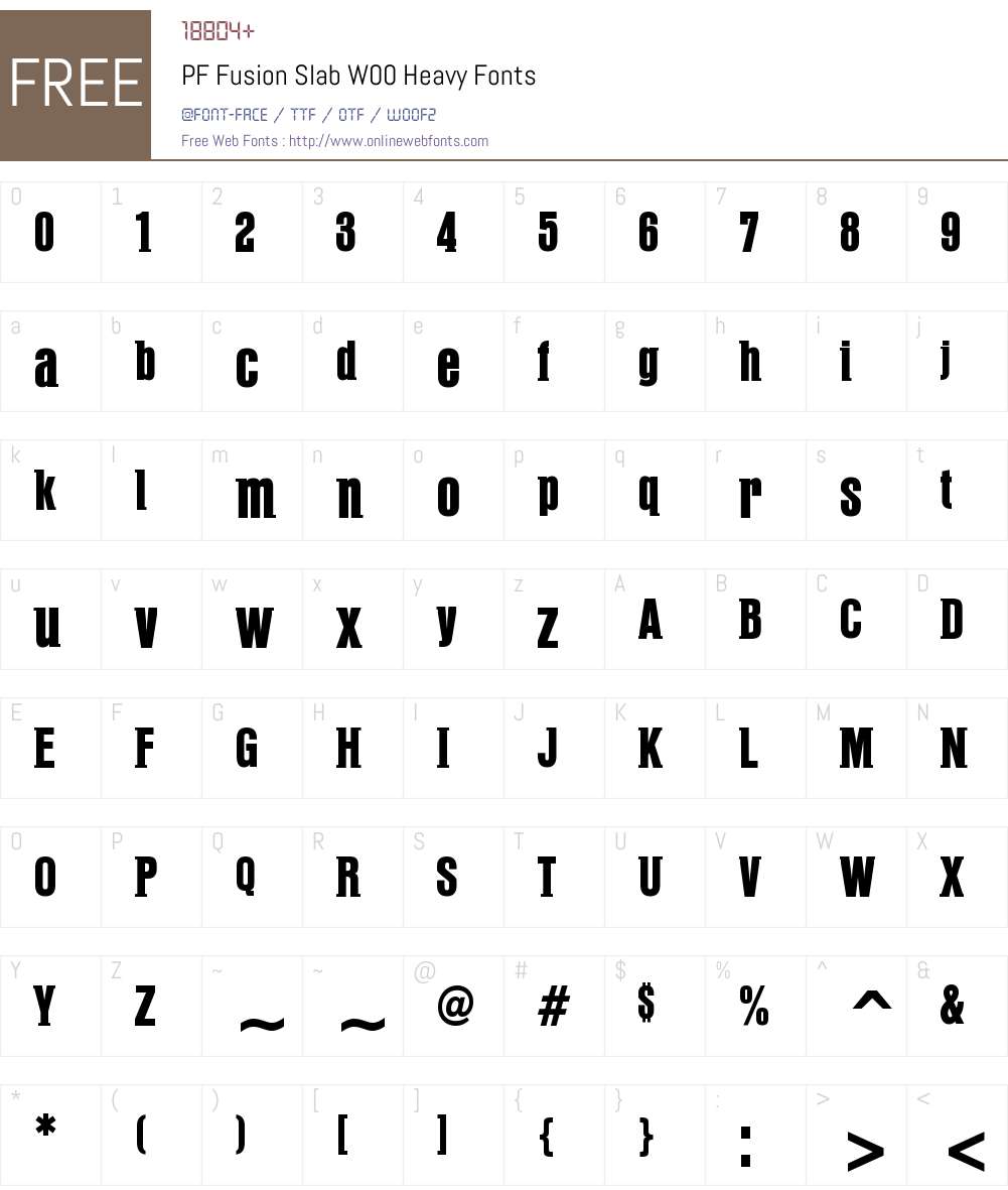 PFFusionSlabW00-Heavy Font Screenshots