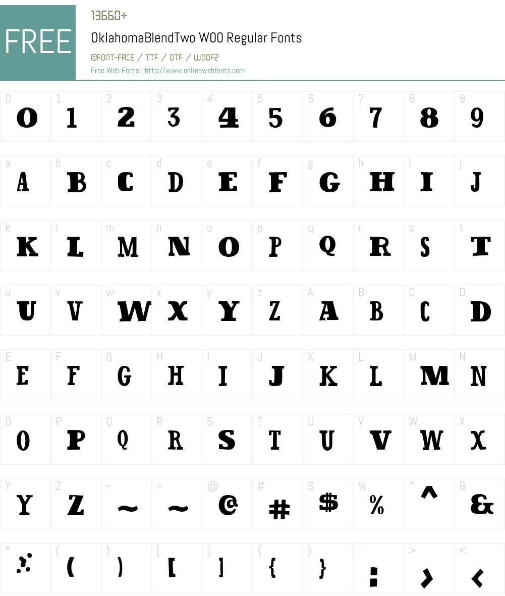 OklahomaBlendTwo Font Screenshots
