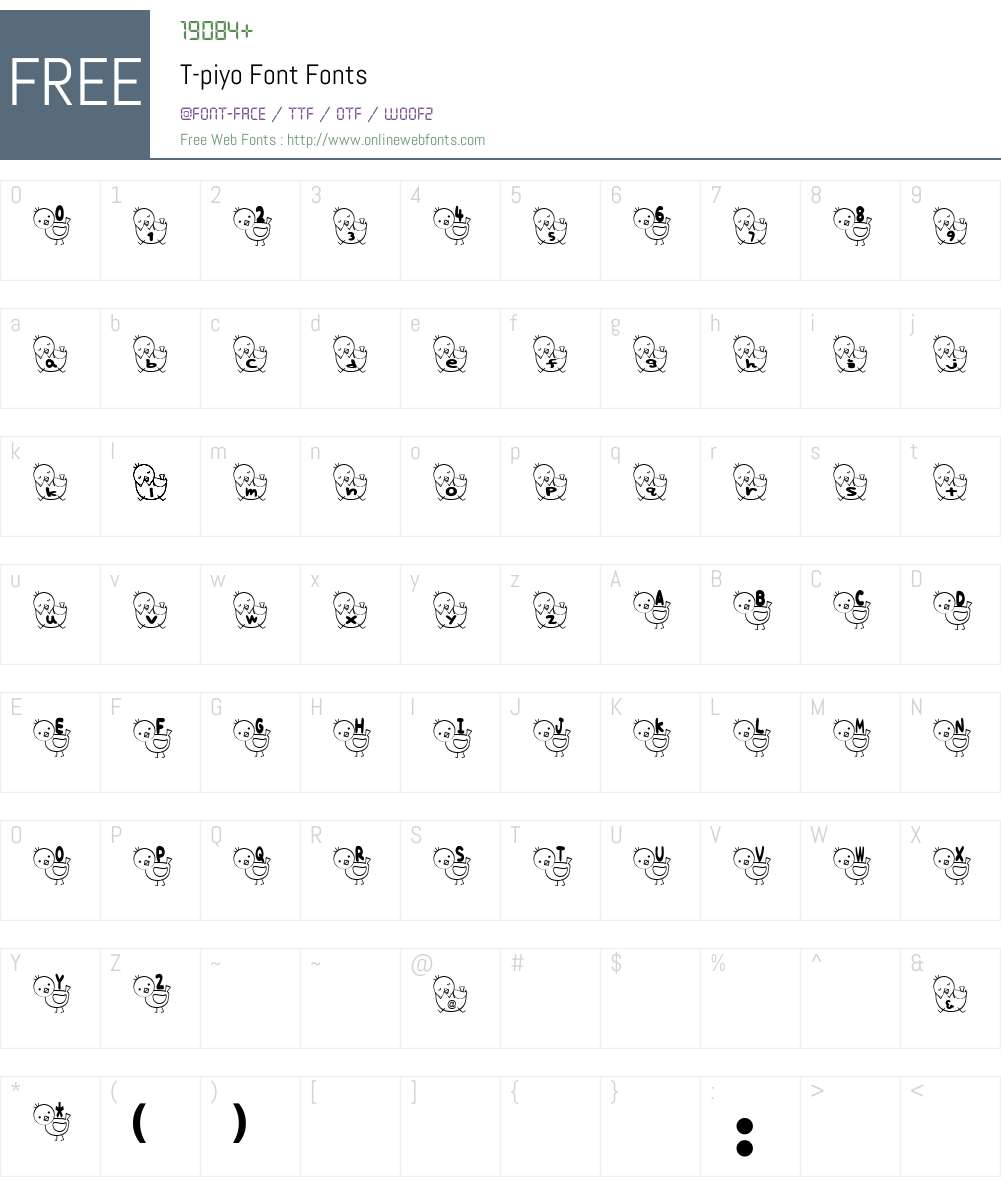 T-piyo Font Font Screenshots