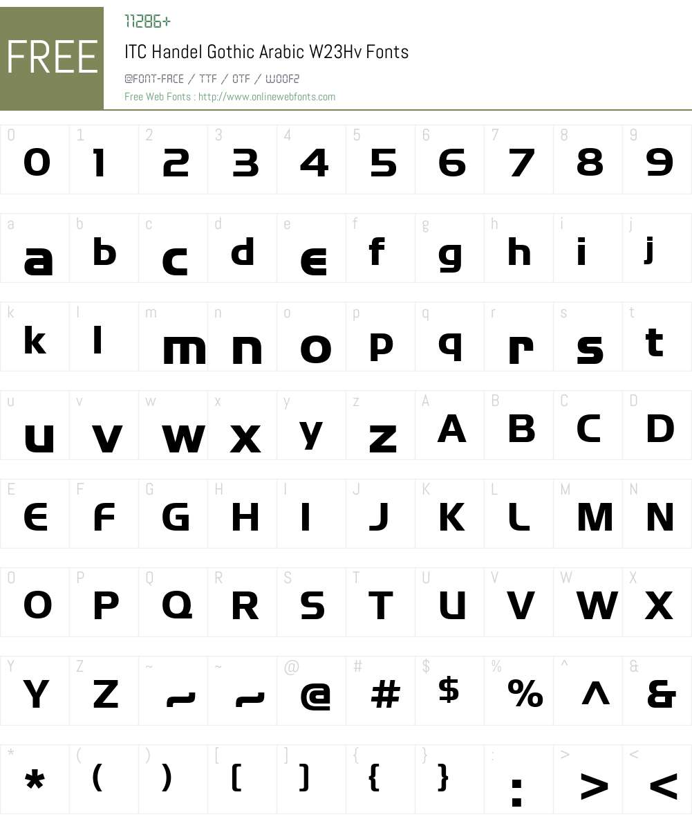 ITC Handel Gothic Font Screenshots