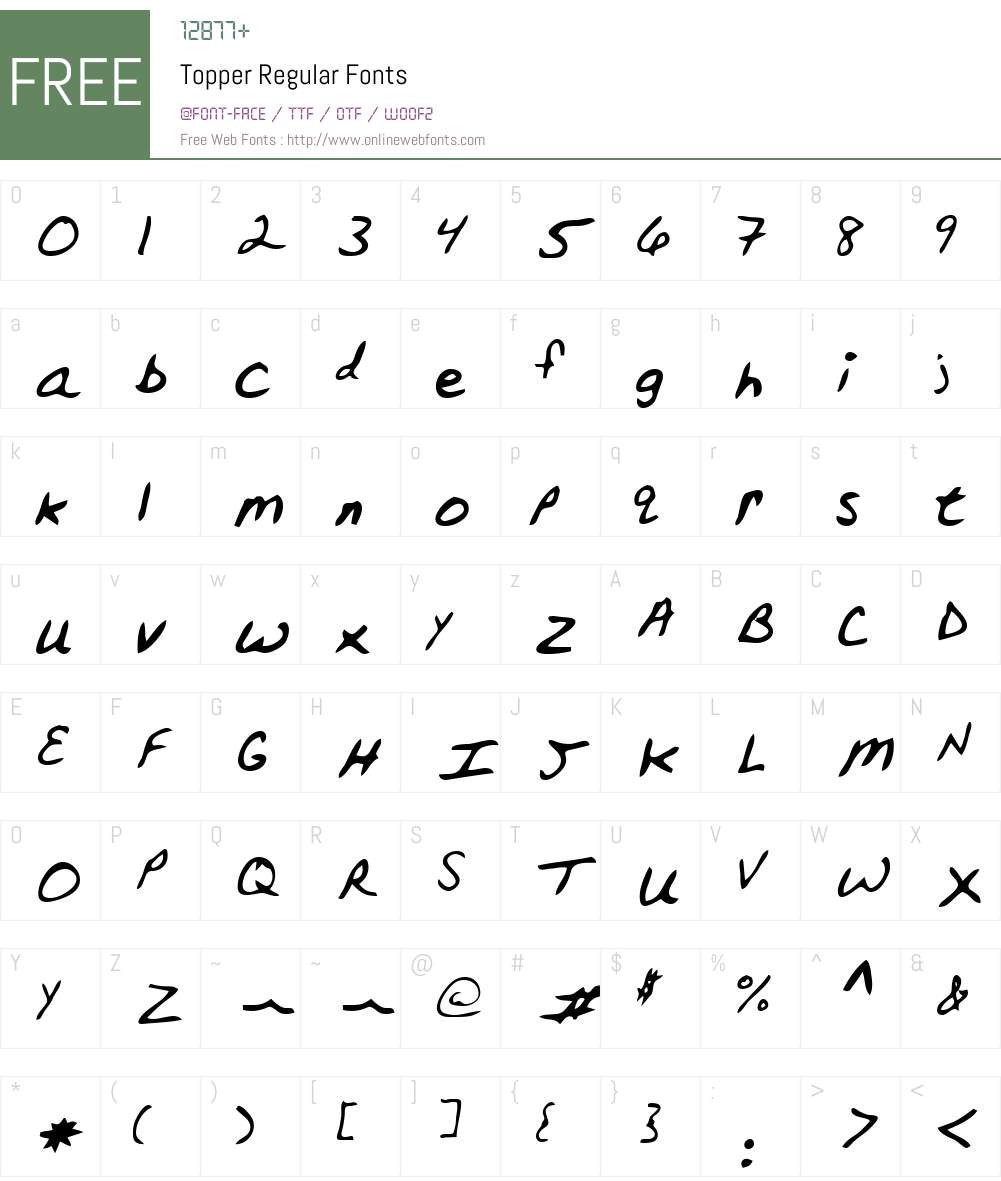 Topper Font Screenshots