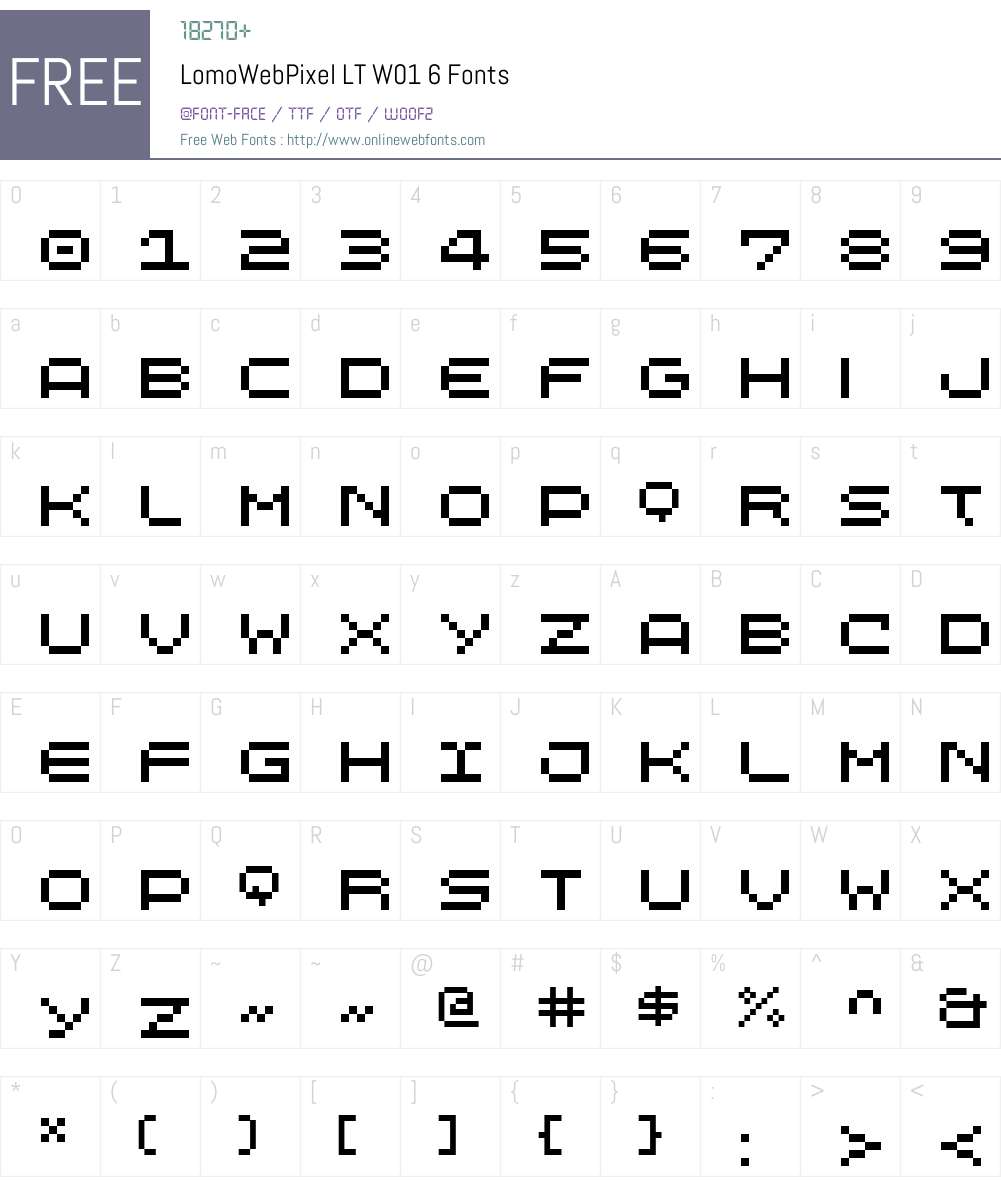 LomoWebPixelLTW01-6 Font Screenshots