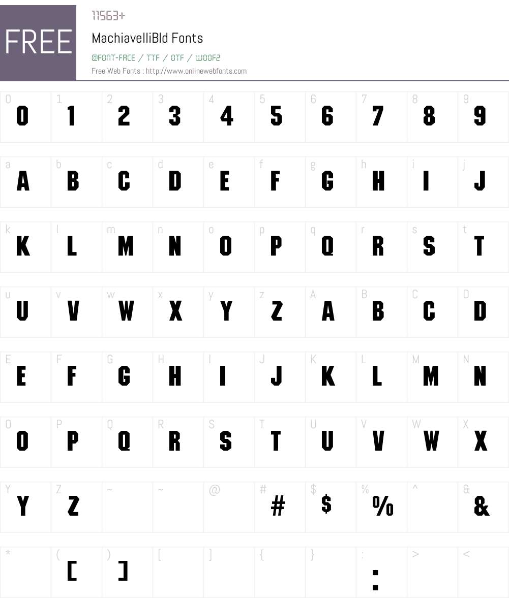 MachiavelliBld Font Screenshots