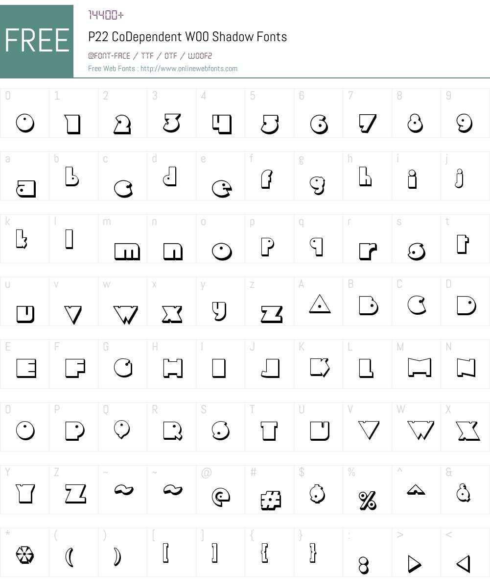 P22 CoDependent Font Screenshots