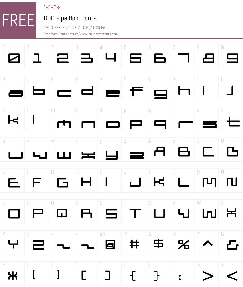 DDD Pipe Bold Font Screenshots