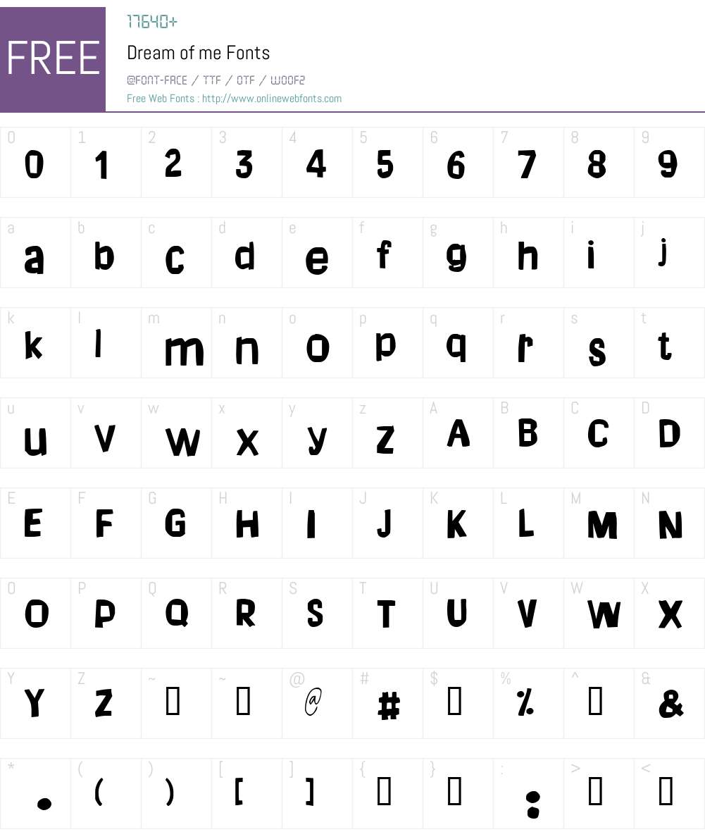 Dream of me Font Screenshots
