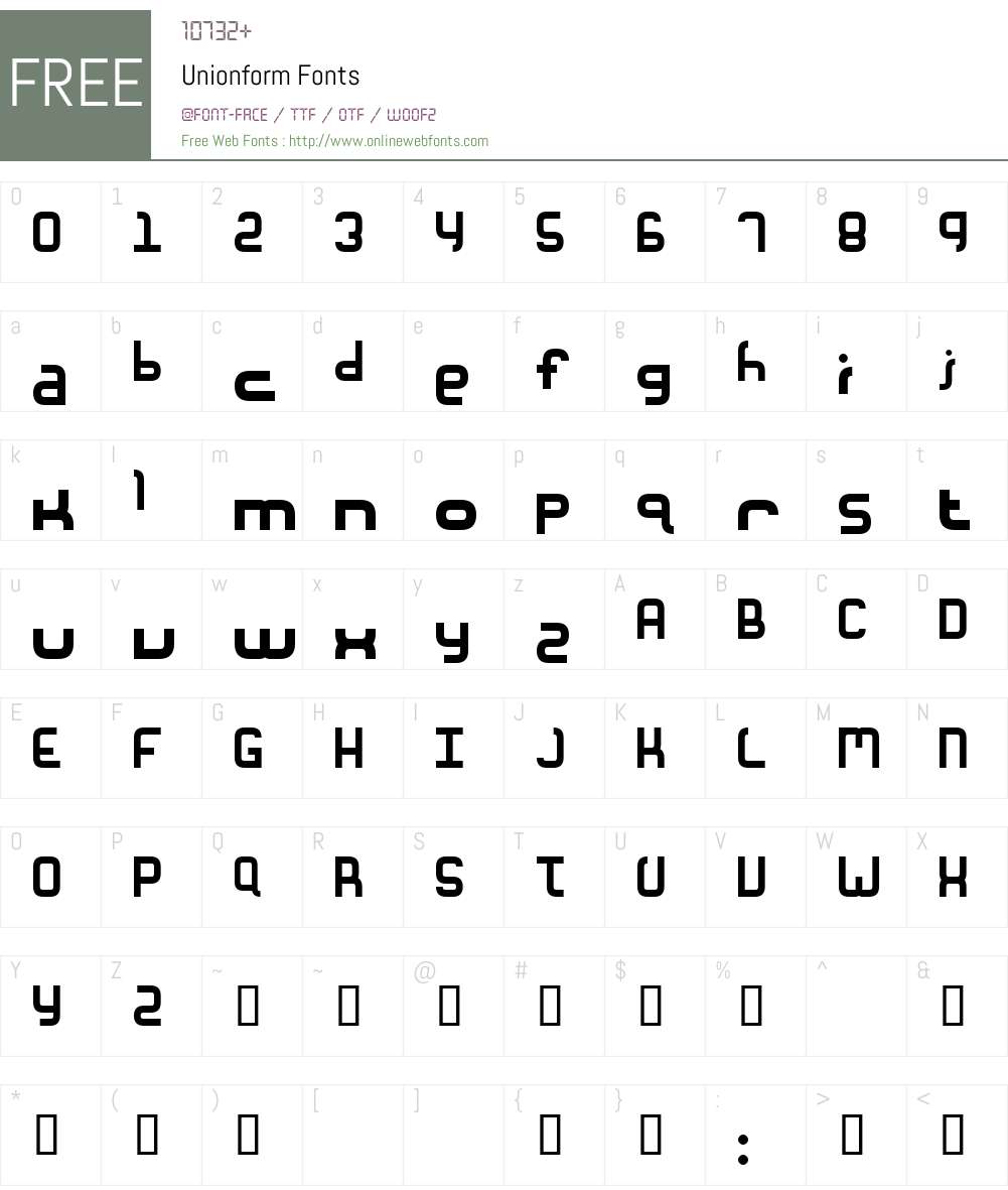 Unionform Font Screenshots