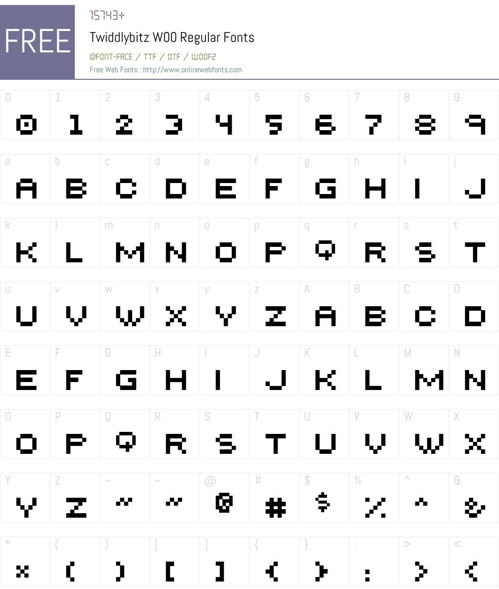 Twiddlybitz Font Screenshots