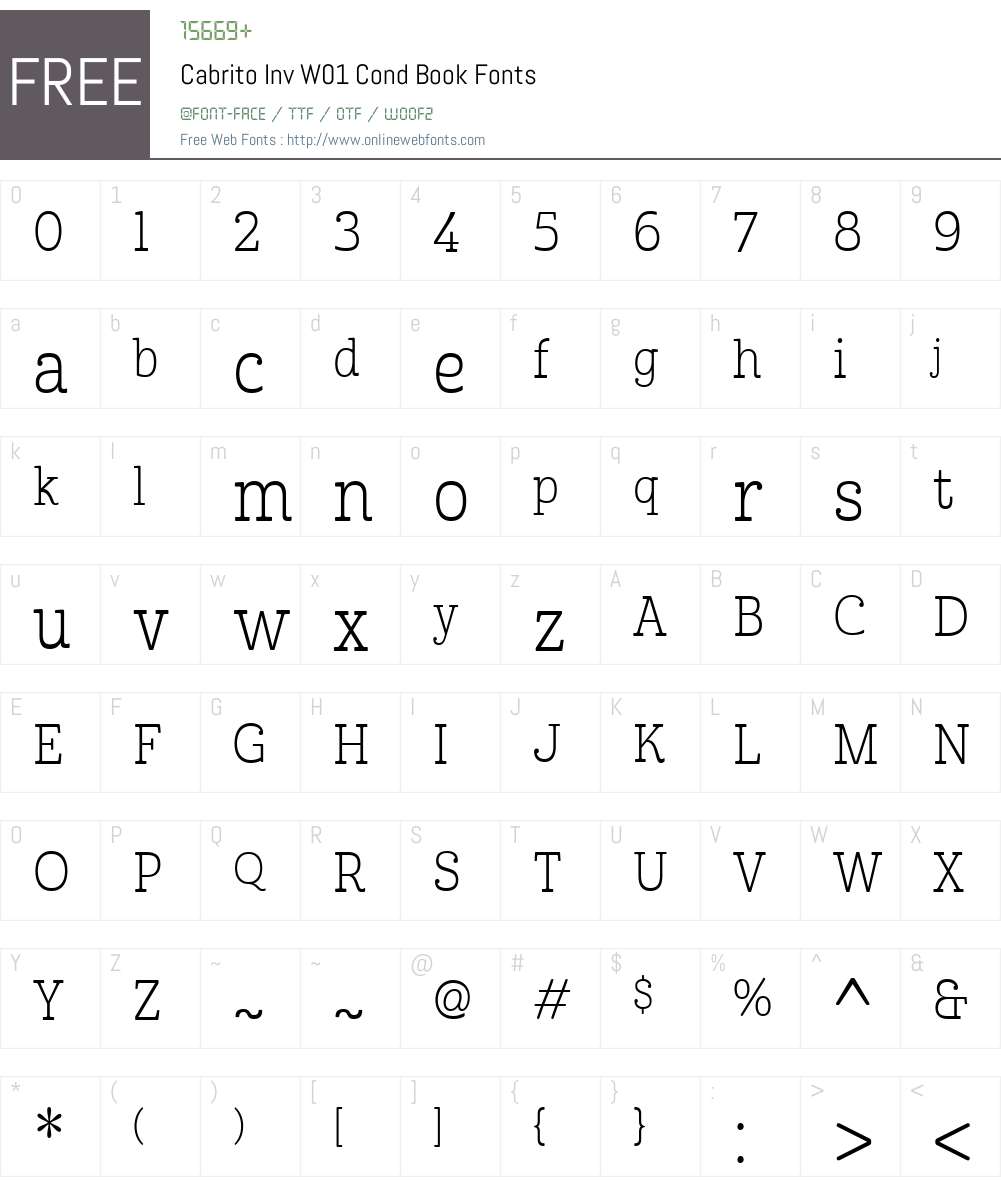 CabritoInvW01-CondBook Font Screenshots