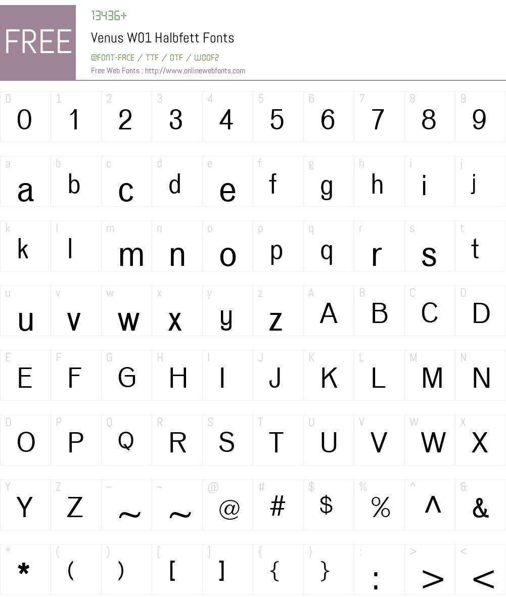 VenusW01-Halbfett Font Screenshots