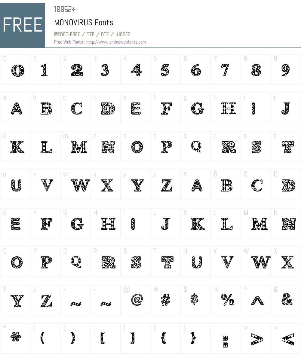 MONOVIRUS Font Screenshots