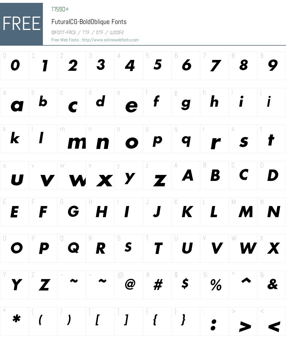FuturaICG Font Screenshots